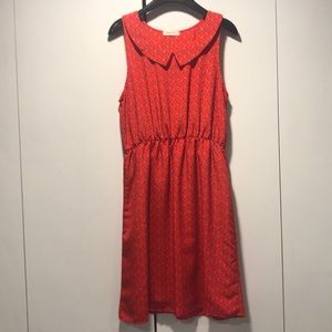 Red print Everly dress with peter pan collar - S